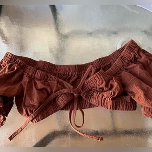 shein brown cropped top